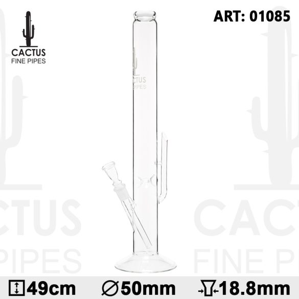Cactus üveg bong pipa - H: 49cm - Ø: 50mm - Socket: 18.8mm
